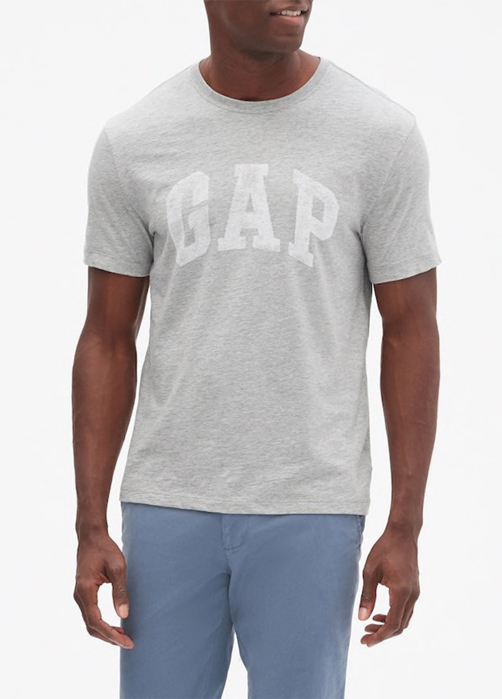 Светло-серая летняя футболка Gap