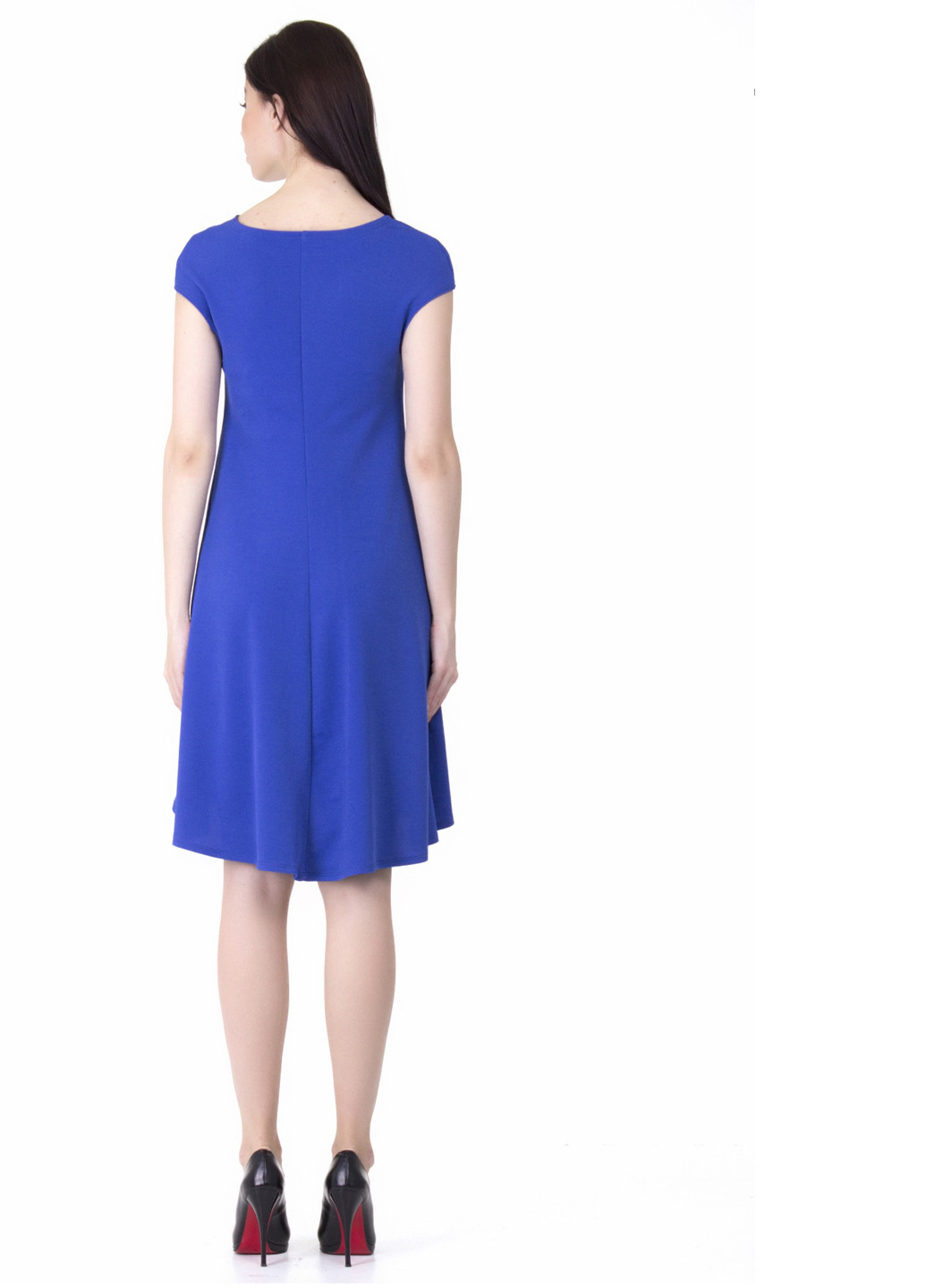 Синее кэжуал платье а-силуэт BERENIS однотонное