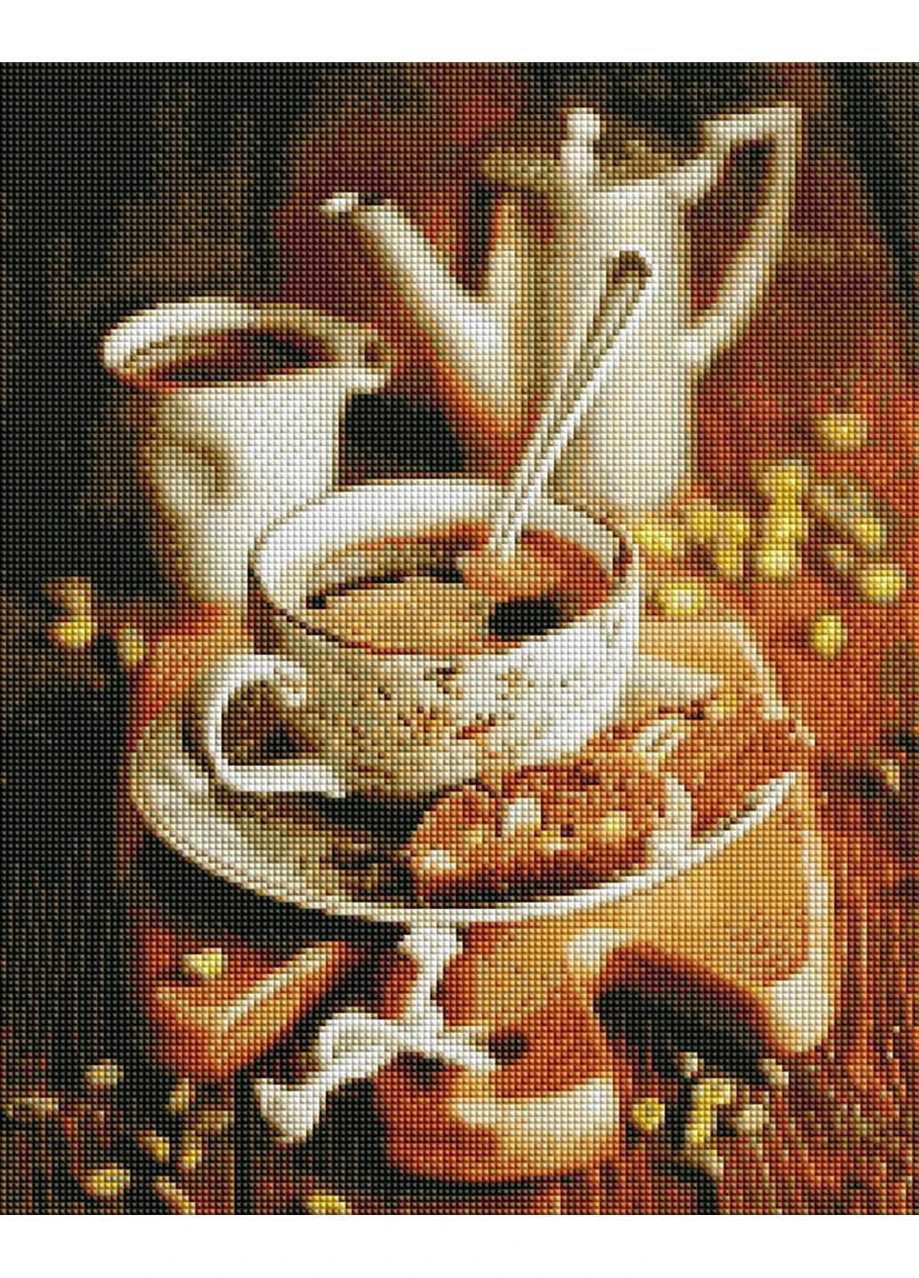 Алмазная мозаика "Кава з печивом" 40х50 см ArtStory (250449003)