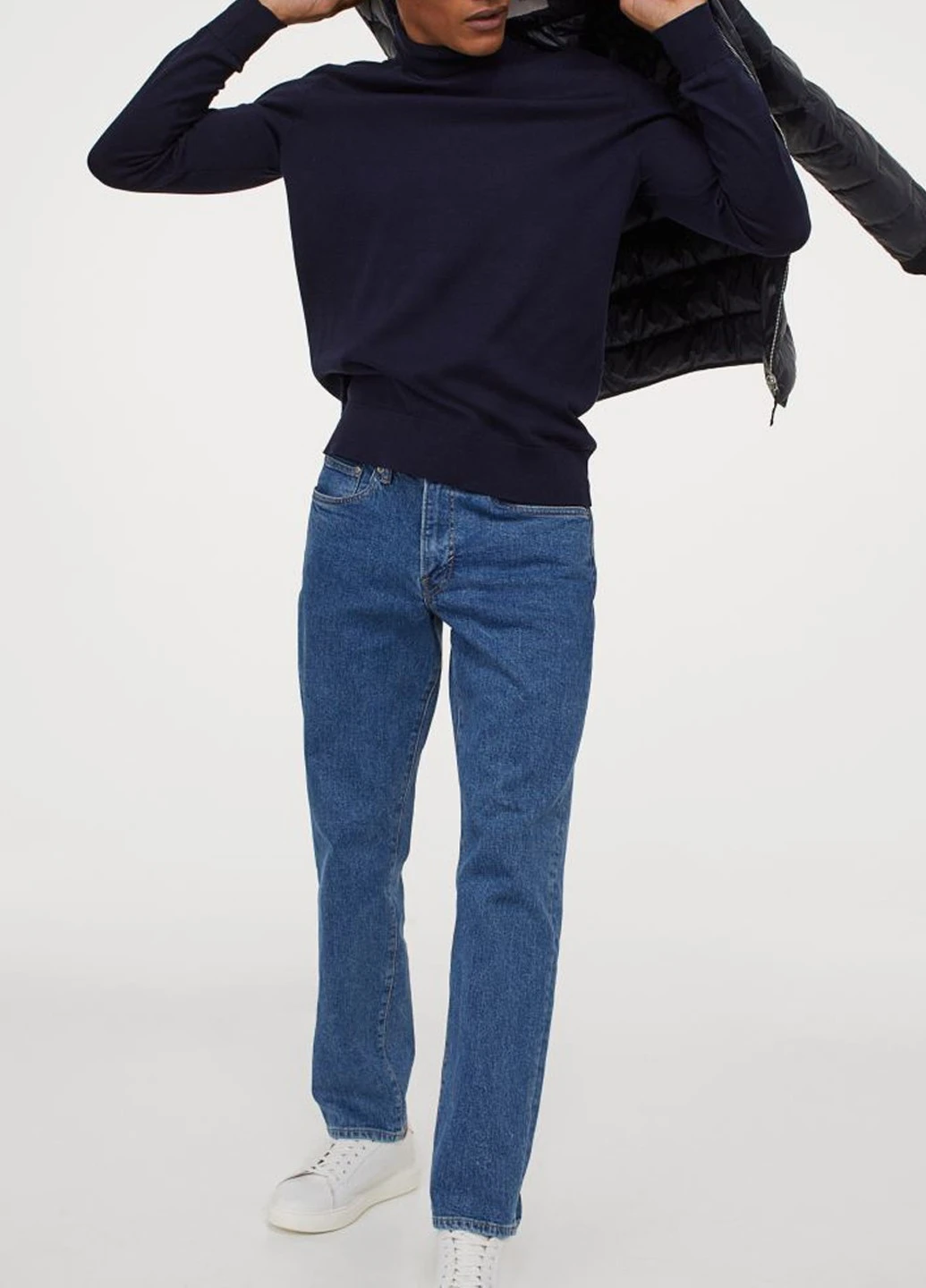 Синие демисезонные джинсы H&M