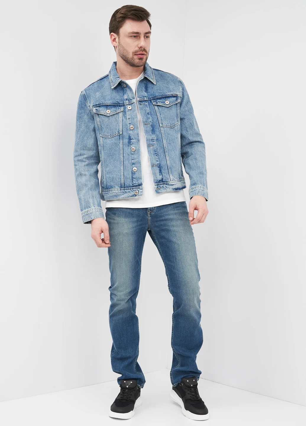 Голубые демисезонные прямые джинсы Lee Cooper