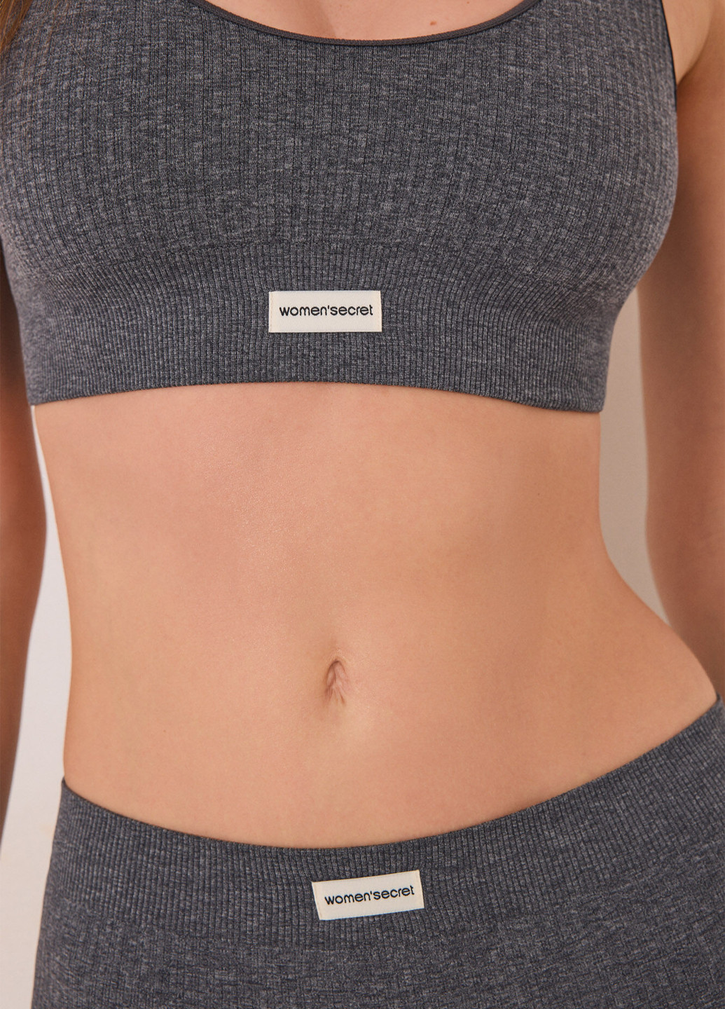 Серый топ бюстгальтер Women'secret без косточек полиамид
