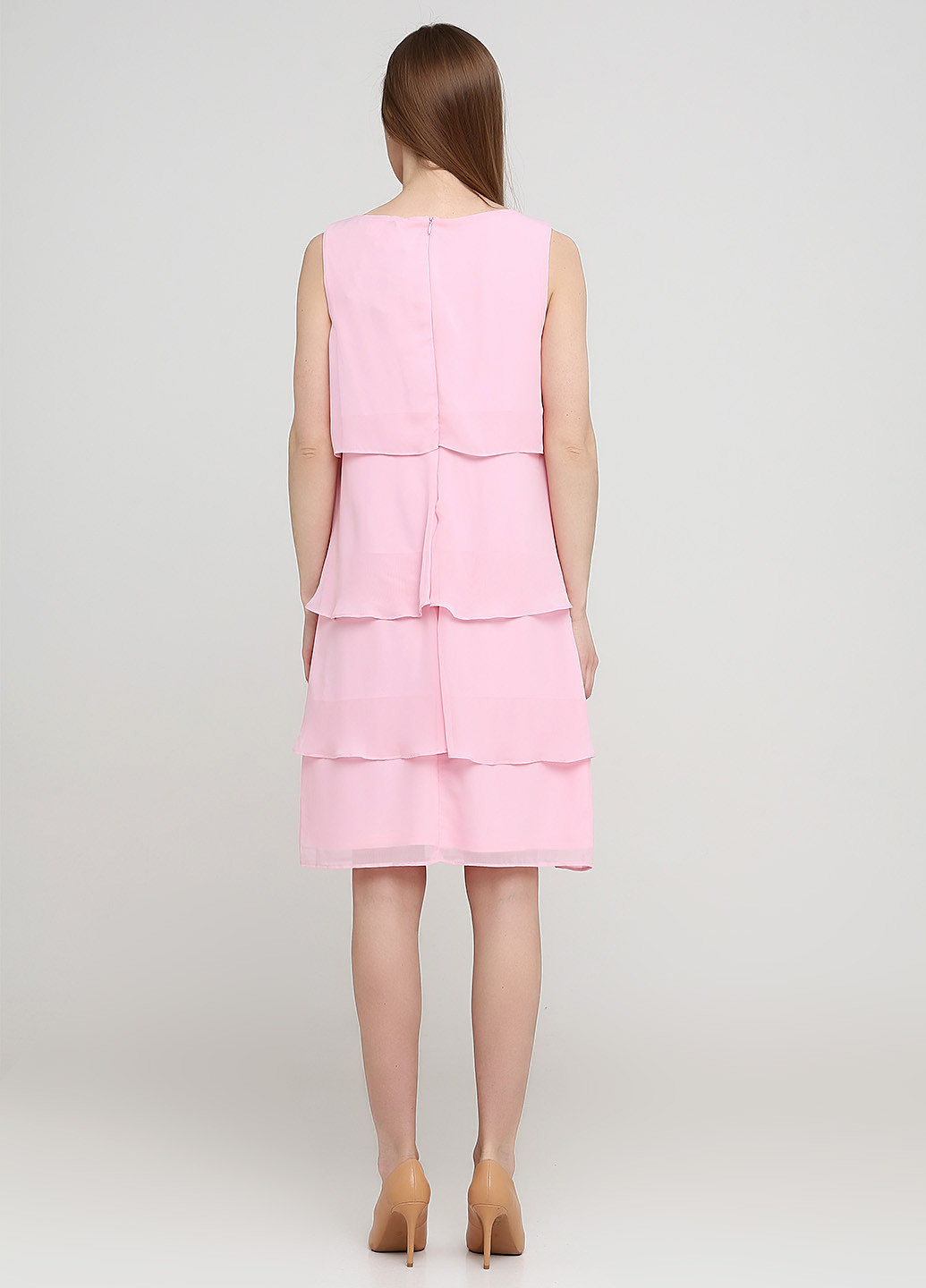 Светло-розовое коктейльное платье Ashley Brooke однотонное
