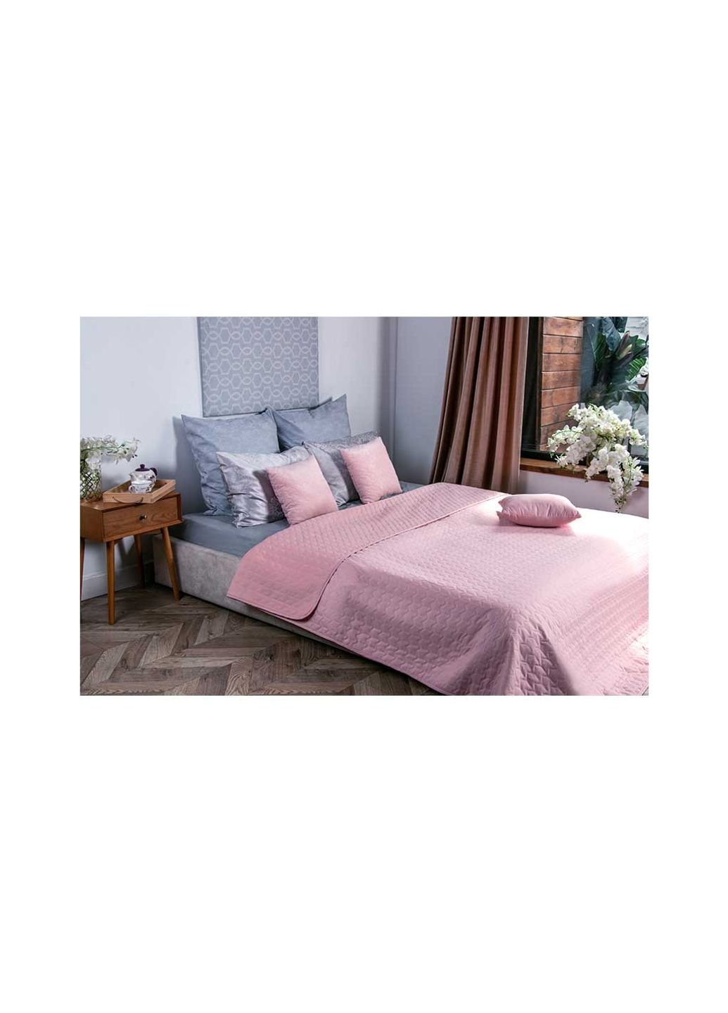 Покривало двостороннє декоративне Velour Rose 180х220 см (340.55_Rose) Руно (254082903)