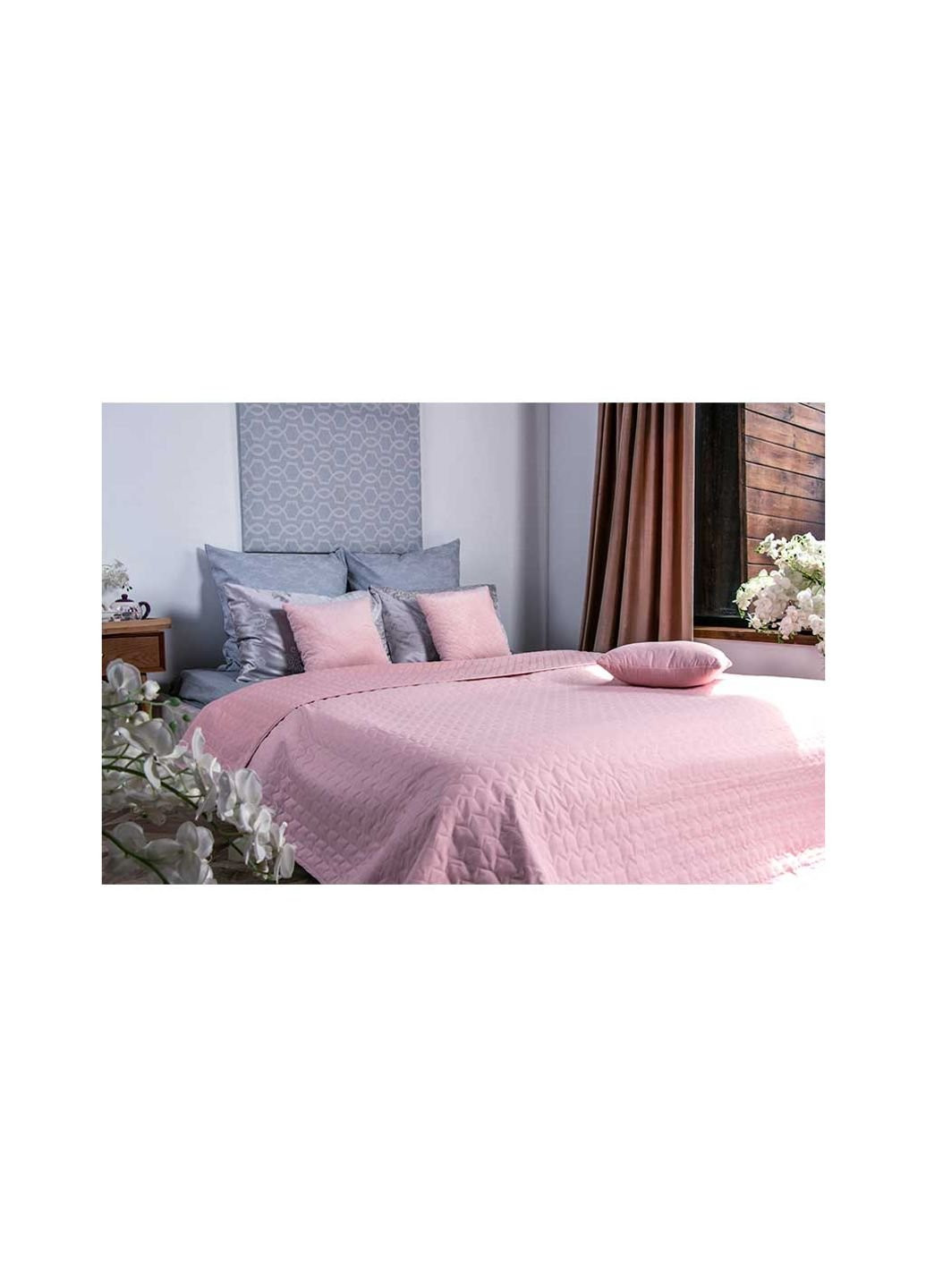 Покривало двостороннє декоративне Velour Rose 180х220 см (340.55_Rose) Руно (254082903)