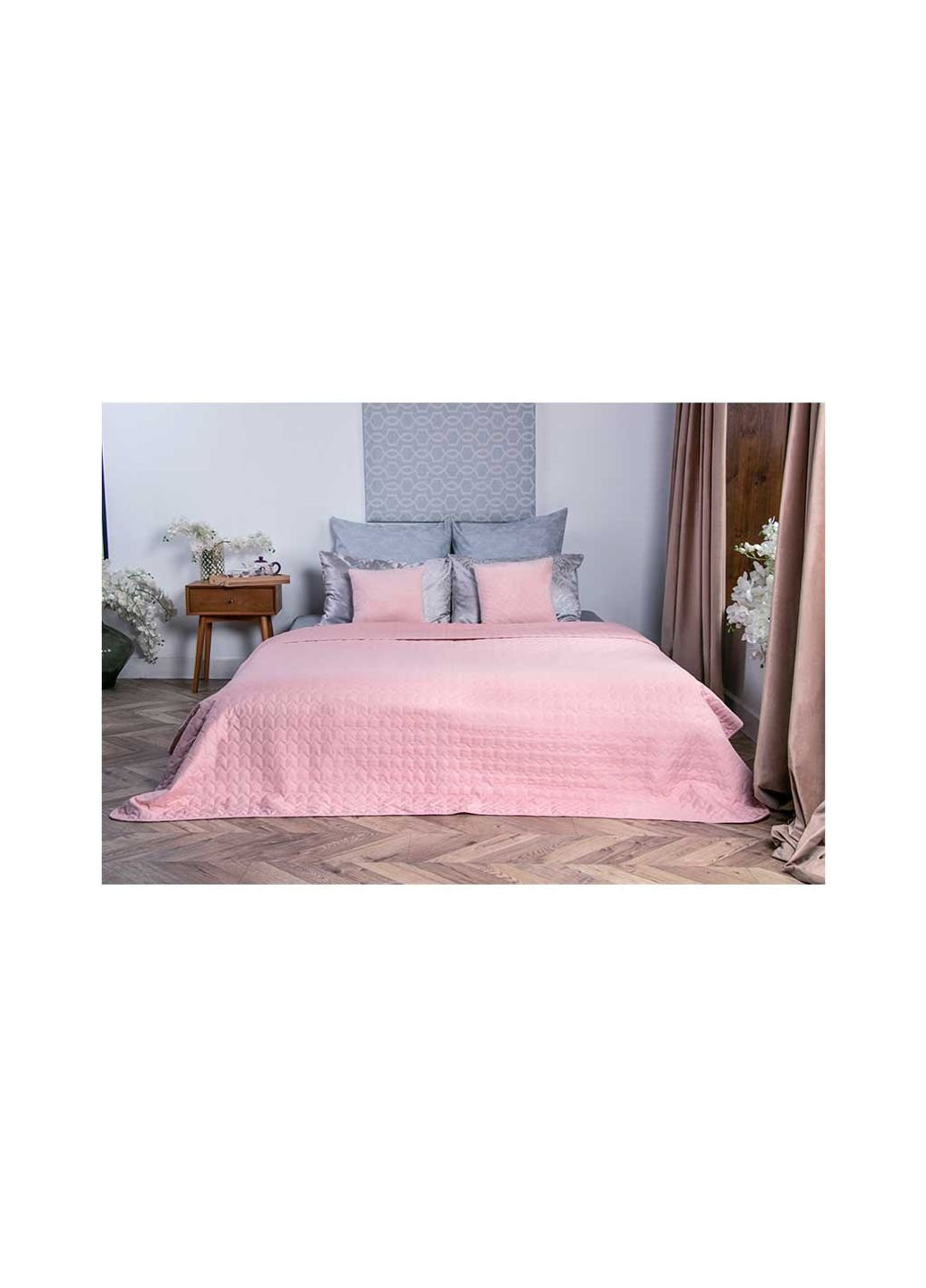 Покривало двостороннє декоративне Velour Rose 180х220 см (340.55_Rose) Руно (254082903)