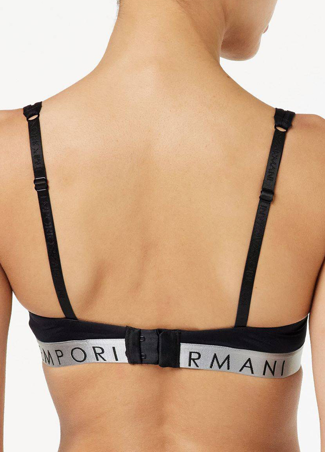 Чорний бралетт бюстгальтер Emporio Armani без кісточок поліамід, трикотаж