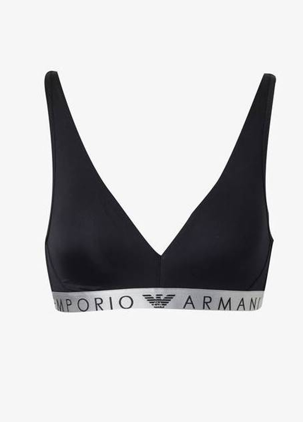 Чорний бралетт бюстгальтер Emporio Armani без кісточок поліамід, трикотаж