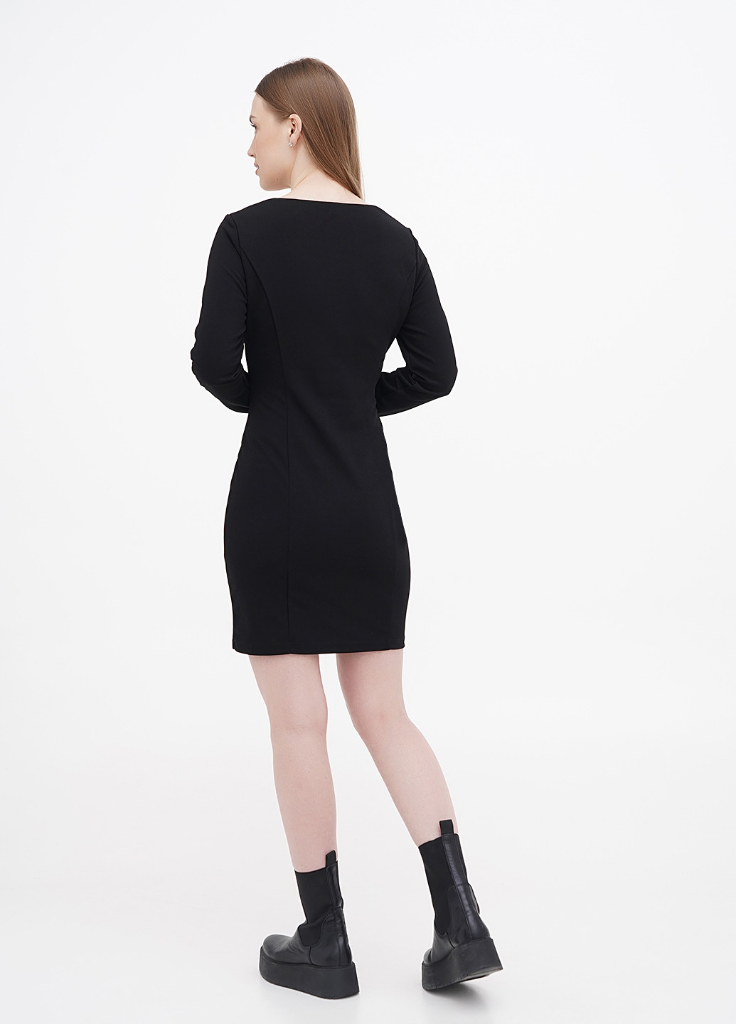 Чорна кежуал сукня з вирізом каре KASTA design однотонна