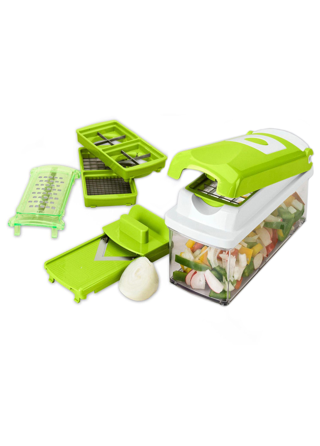 Многофункциональная овощерезка-шинковка терка для овощей и фруктов с контейнером + 5 насадок UFT VC4 (252395183)