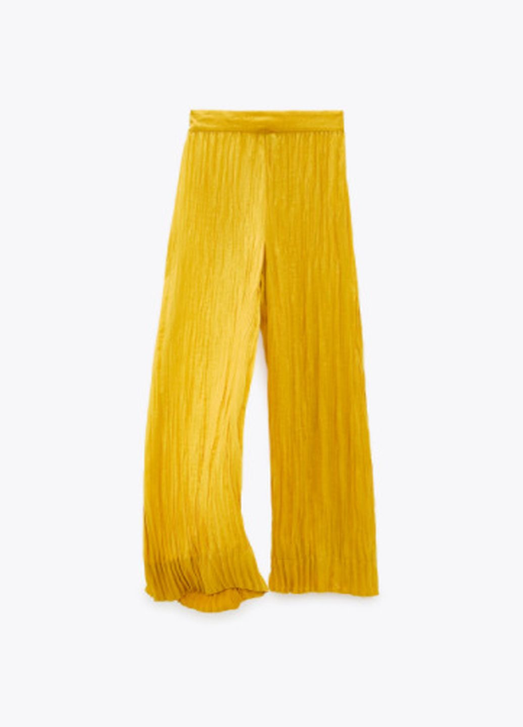 Желтые кэжуал летние клеш брюки Zara