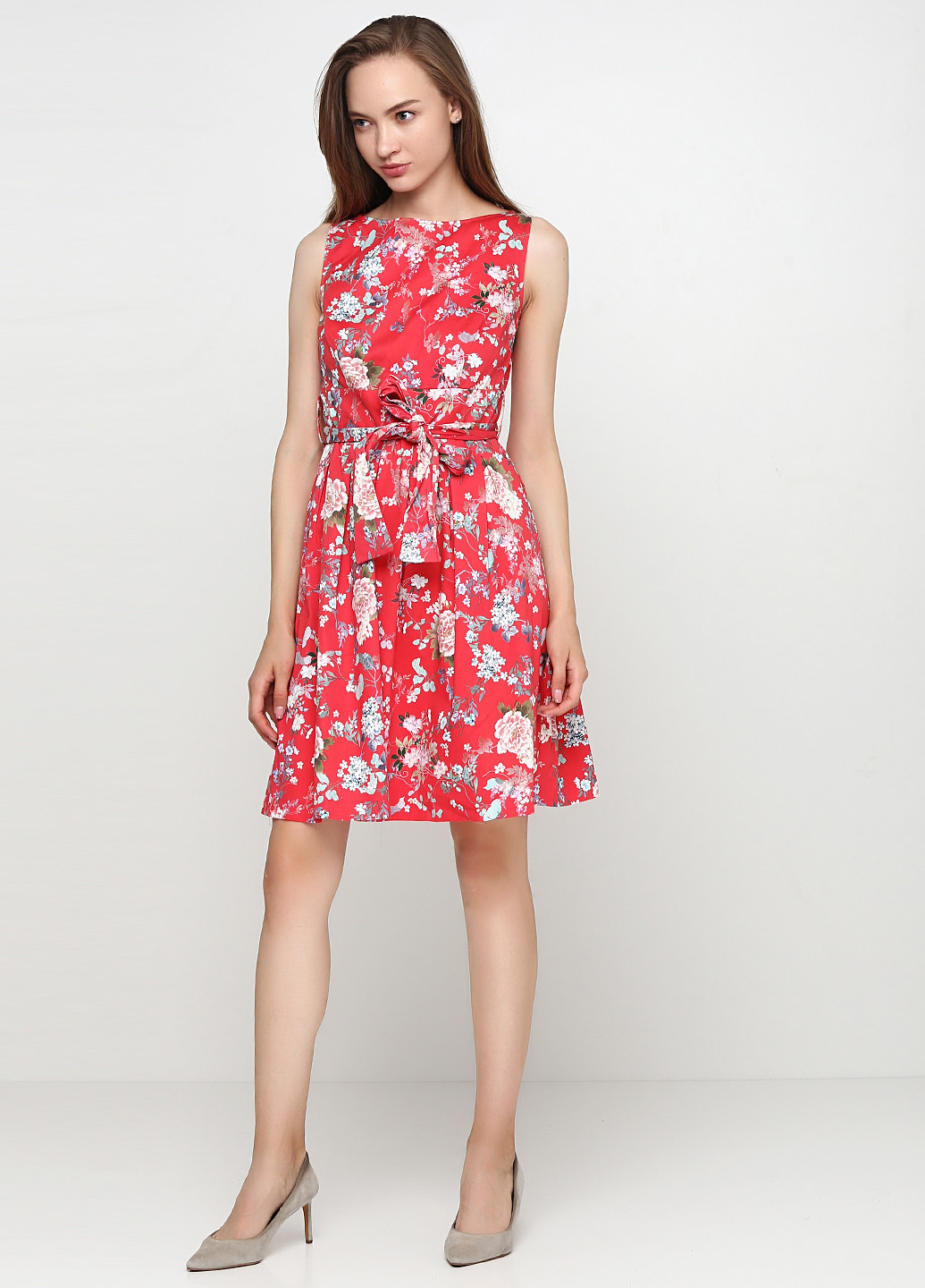 Красное кэжуал платье Orsay с цветочным принтом