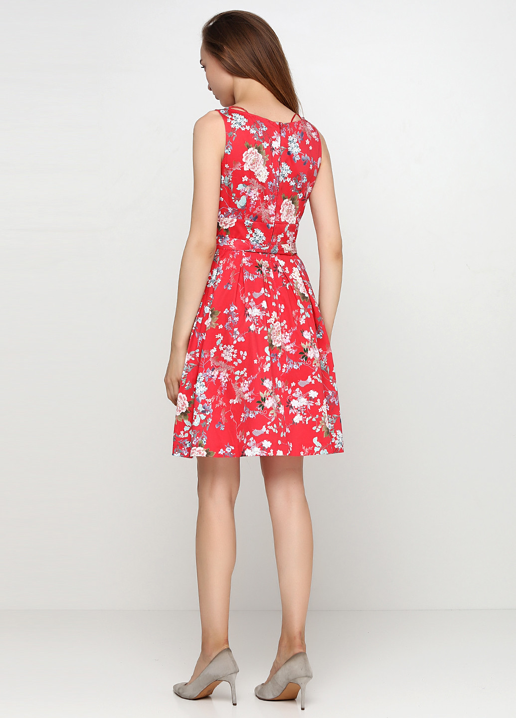 Красное кэжуал платье Orsay с цветочным принтом