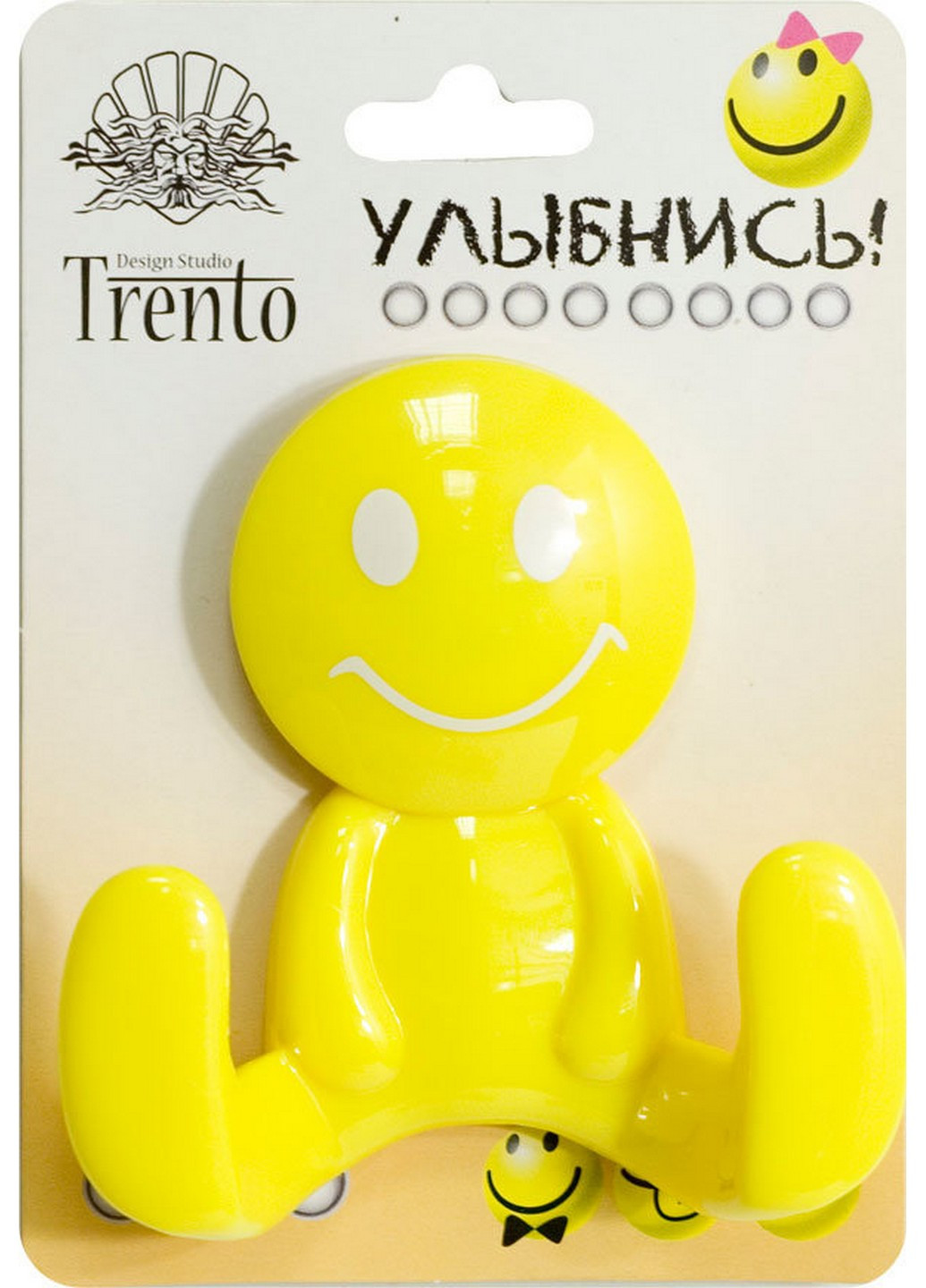 Гачок подвійний пластик жовтий Trento 9.5*4*10 Trento Design Studio (191027430)