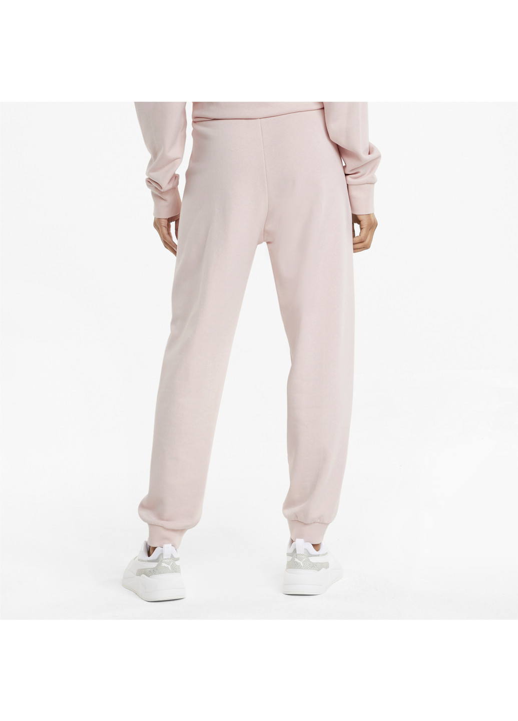 Штани HER High Waist Women's Sweatpants Puma однотонні рожеві спортивні бавовна, еластан