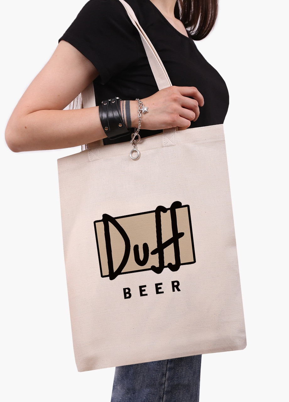 Еко сумка шоппер біла Сімпсони Дафф (The Simpsons Duff Beer) (9227-1995-WT) Еко сумка шоппер біла 41*35 см MobiPrint (215943877)