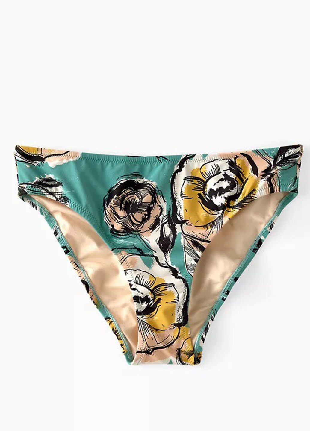 Бирюзовые купальные трусики с цветочным принтом Garnet Hill