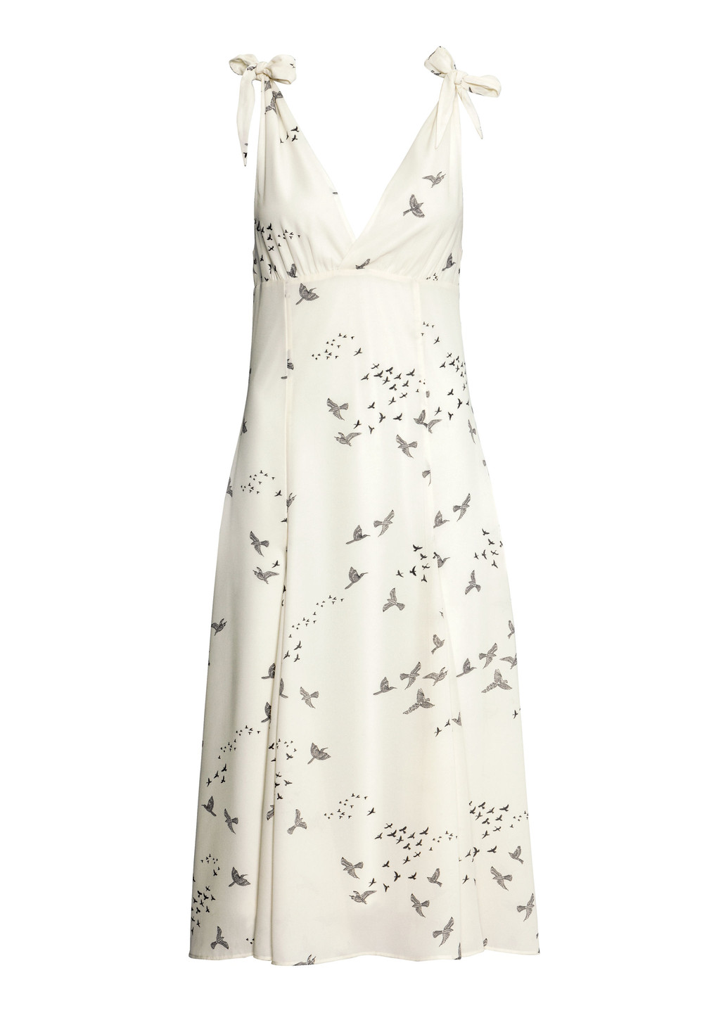 Белое кэжуал платье а-силуэт H&M с рисунком