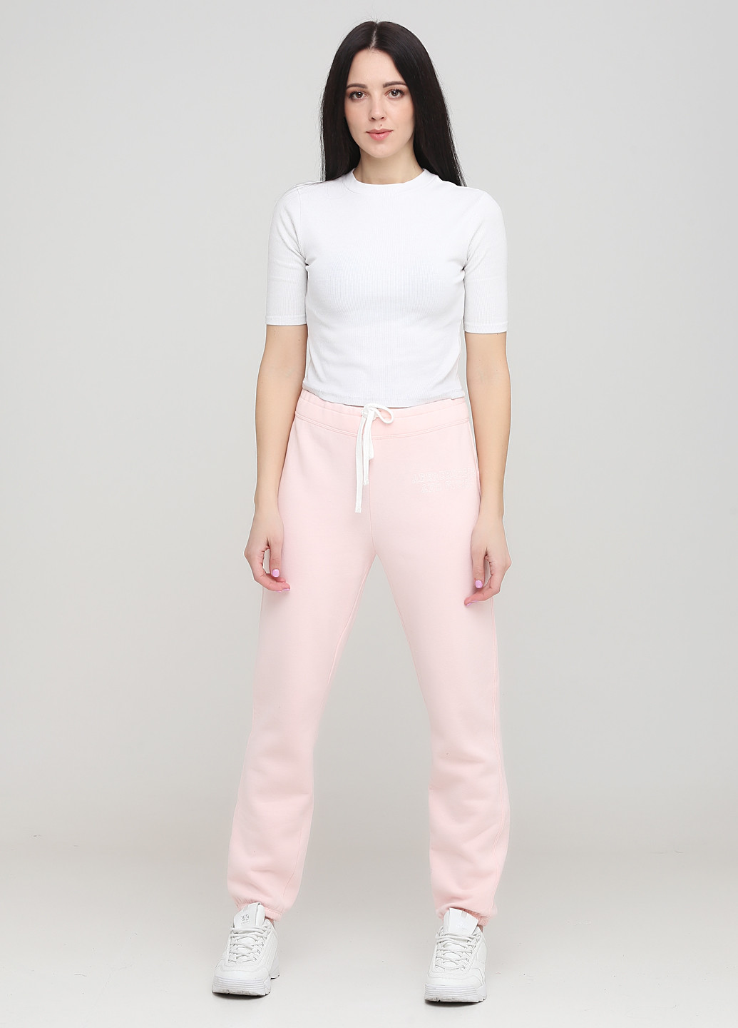 Розовые спортивные демисезонные зауженные брюки Abercrombie & Fitch