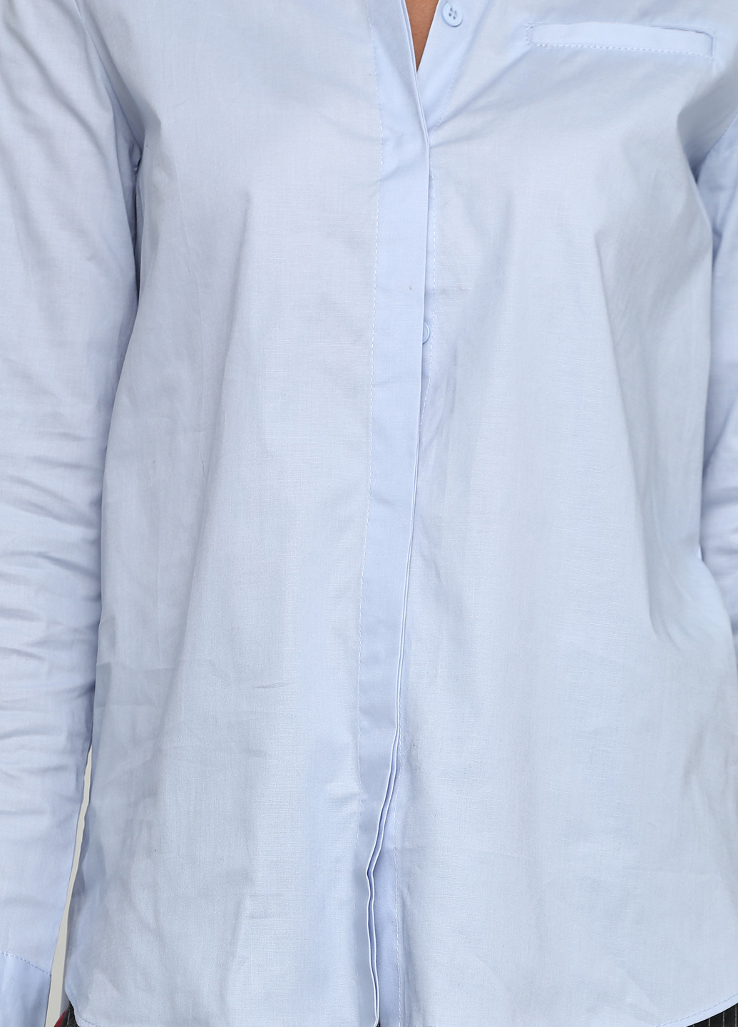 Голубой кэжуал рубашка однотонная Karol