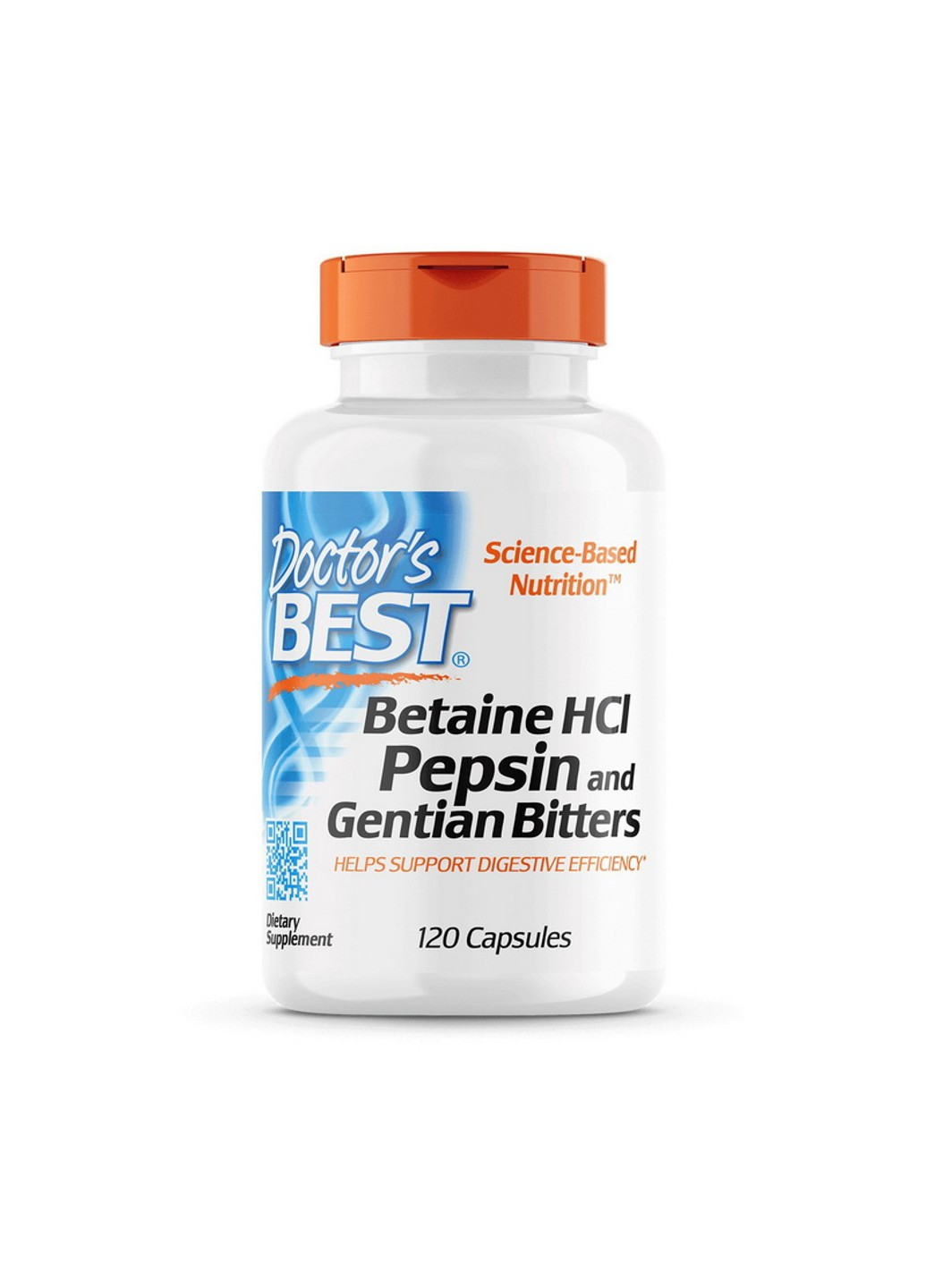 Бетаін HCL і Пепсин Betaine HCI Pepsin and Gentian Bitters 120 капсул Doctor's Best (255408086)