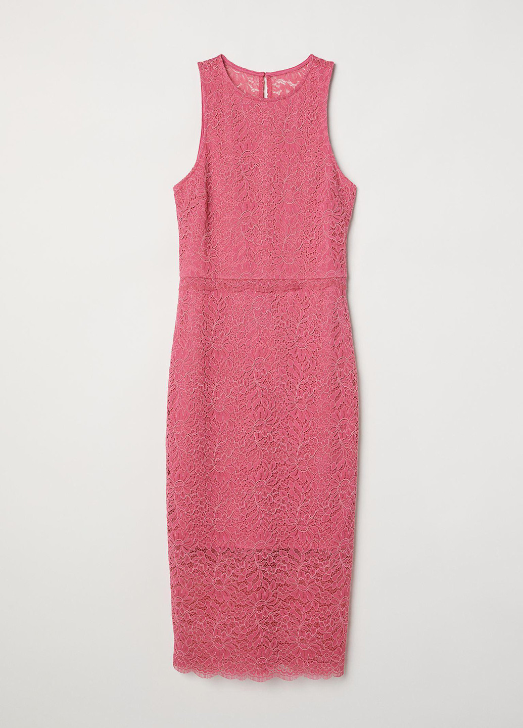 Рожева коктейльна плаття футляр H&M однотонна
