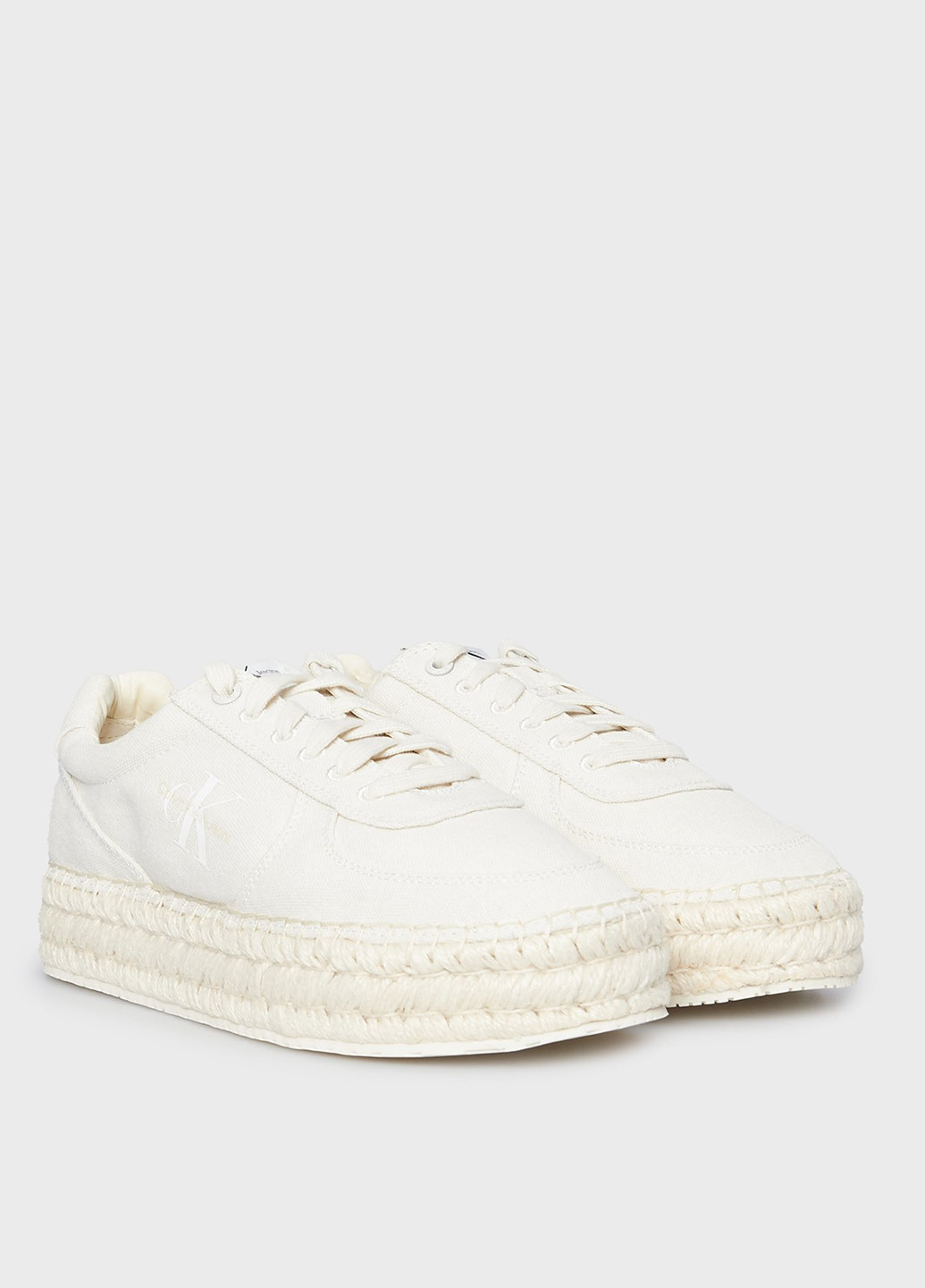 Молочні еспадрільі Calvin Klein Jeans однотонний логотип, джут (328213864)
