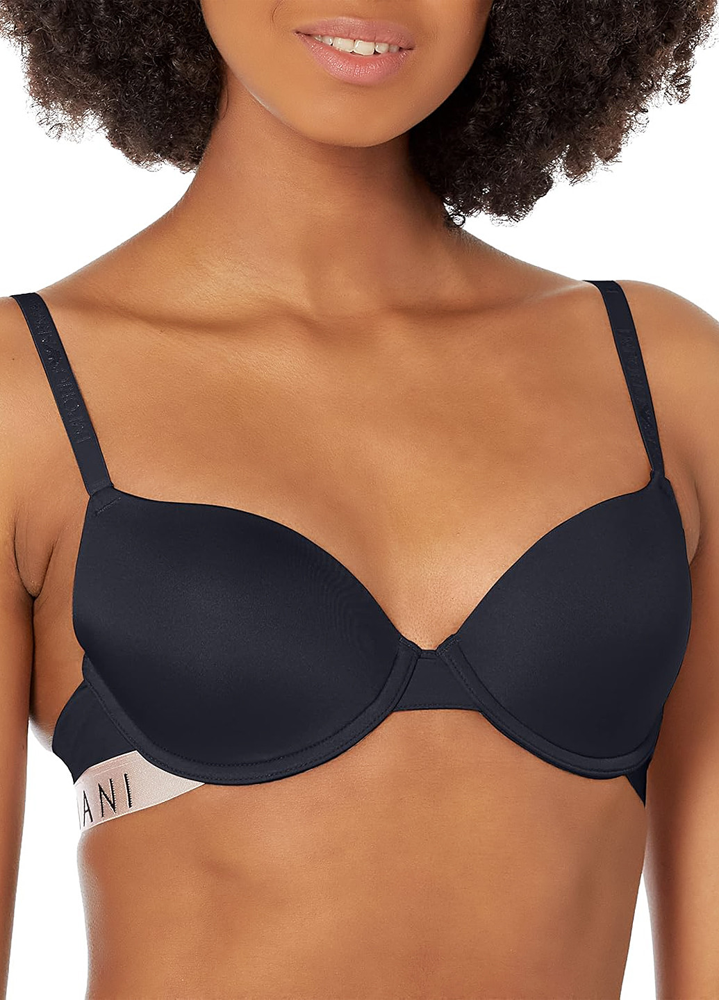Темно-синій балконет бюстгальтер Emporio Armani з кісточками поліамід