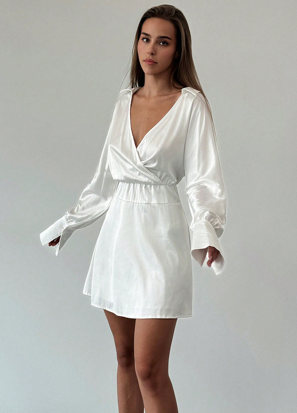 Білий коктейльна сукня кльош SHEIN однотонна