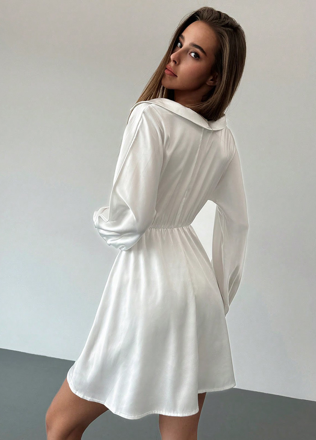 Білий коктейльна сукня кльош SHEIN однотонна