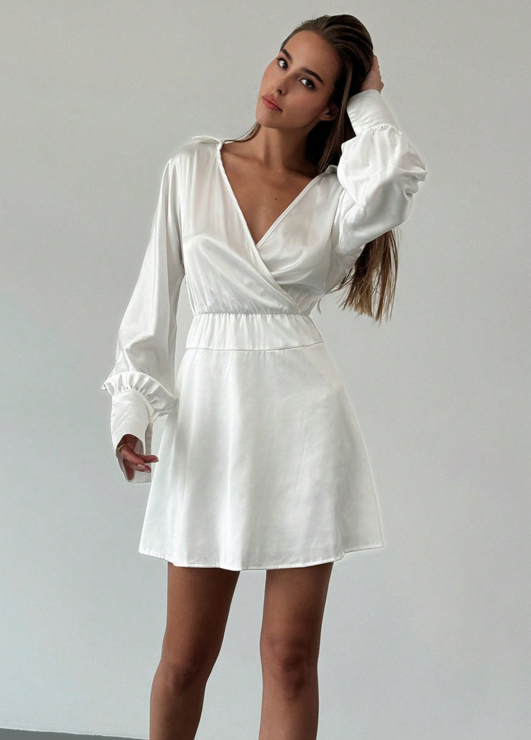 Білий коктейльна сукня кльош SHEIN однотонна