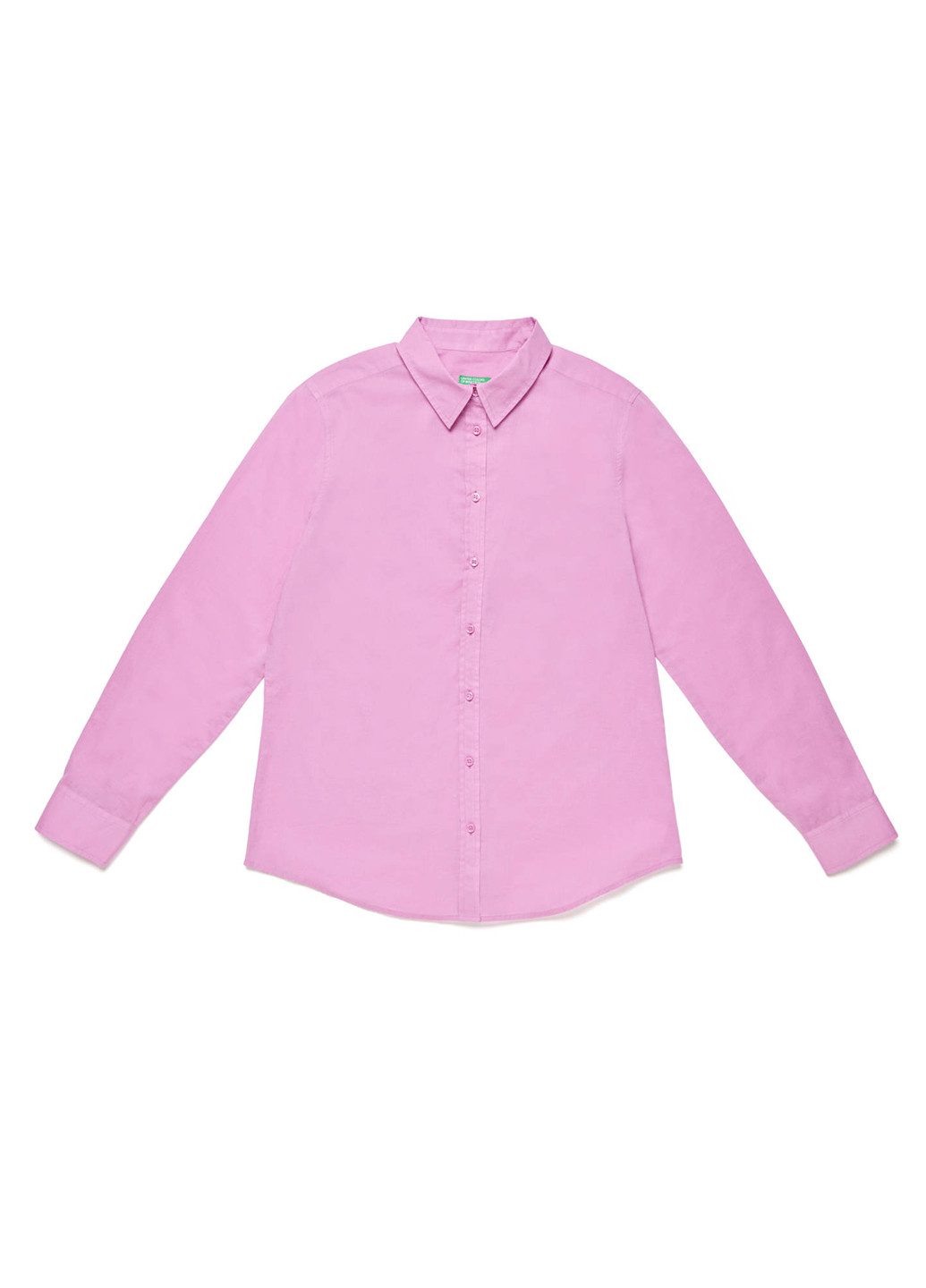 Розовая кэжуал рубашка однотонная United Colors of Benetton