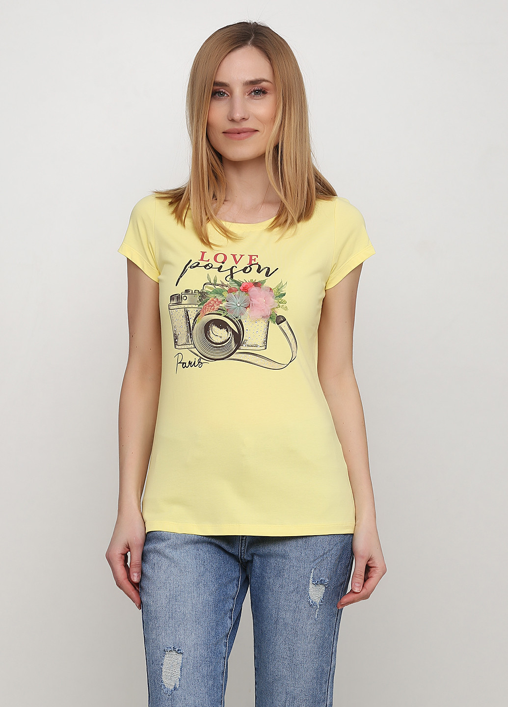 Желтая летняя футболка M&T Fashion