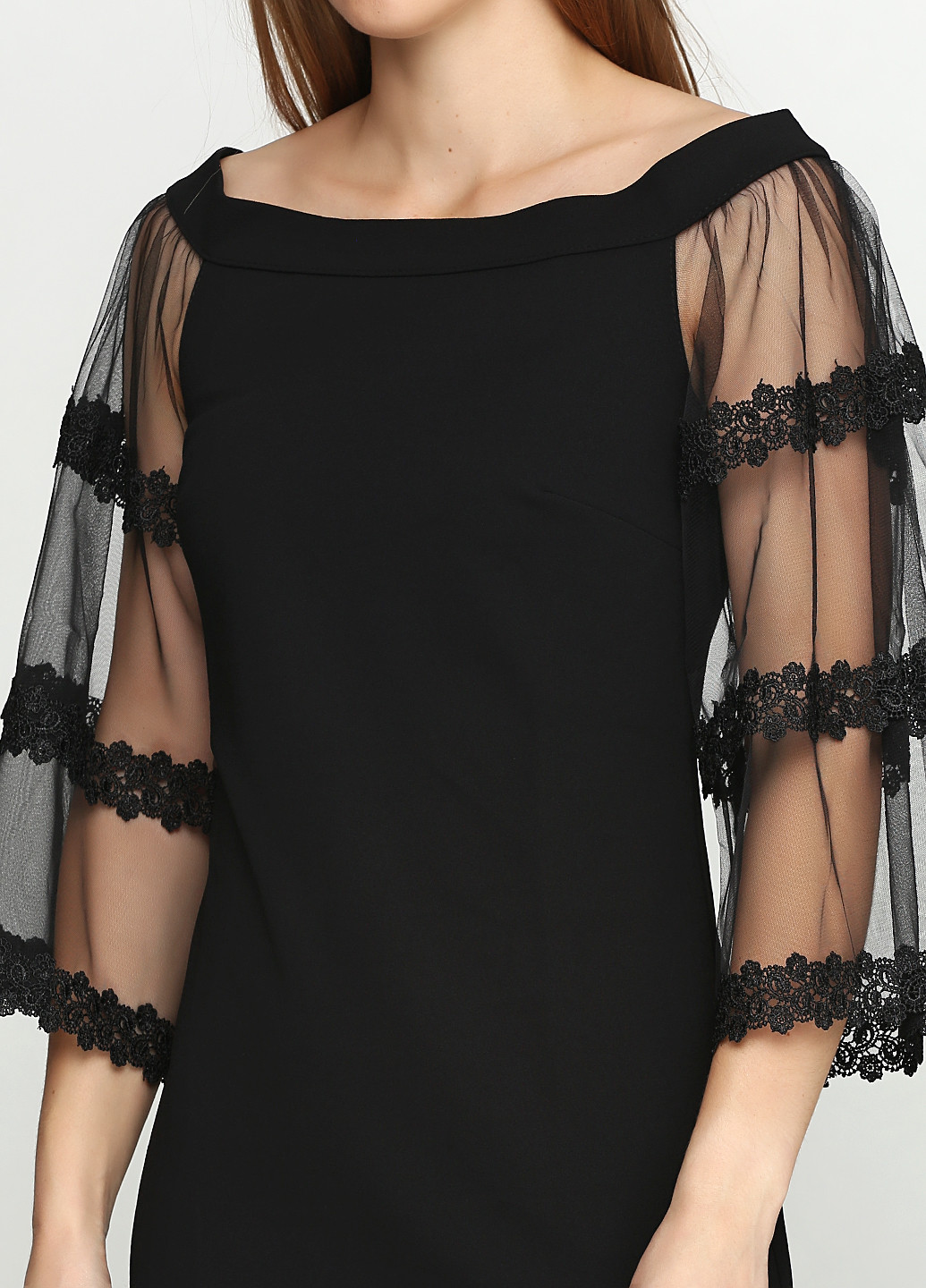 Черное коктейльное платье Lady Style однотонное