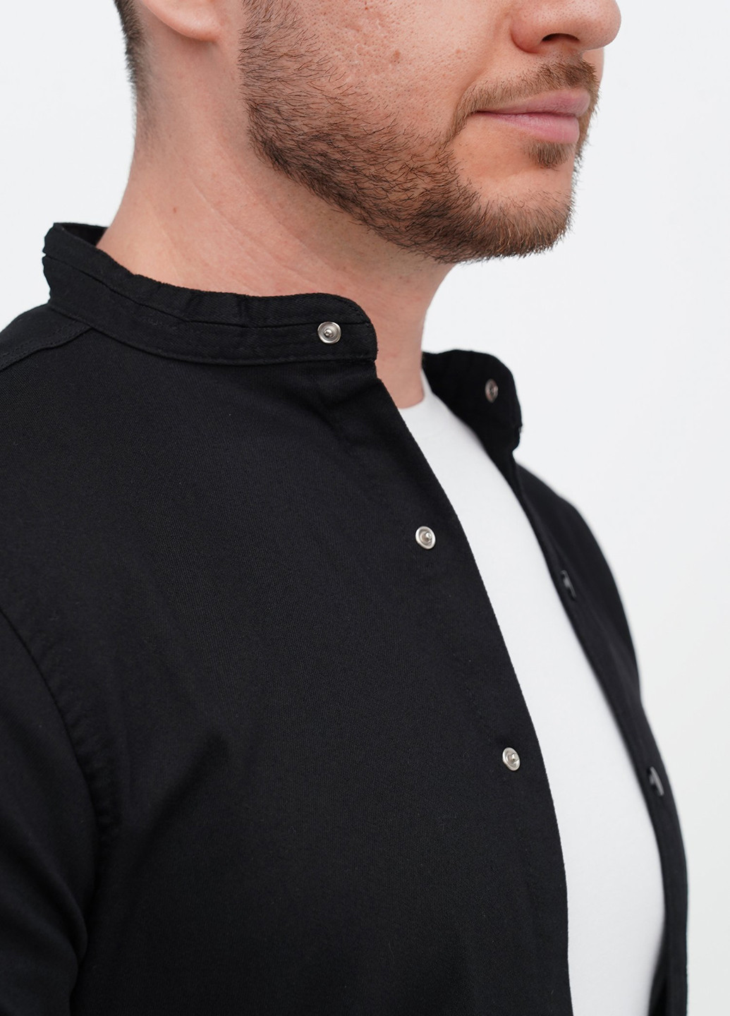Черная кэжуал рубашка однотонная Trend Collection