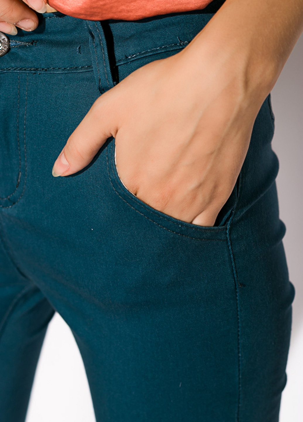 Зеленые кэжуал демисезонные зауженные брюки Time of Style