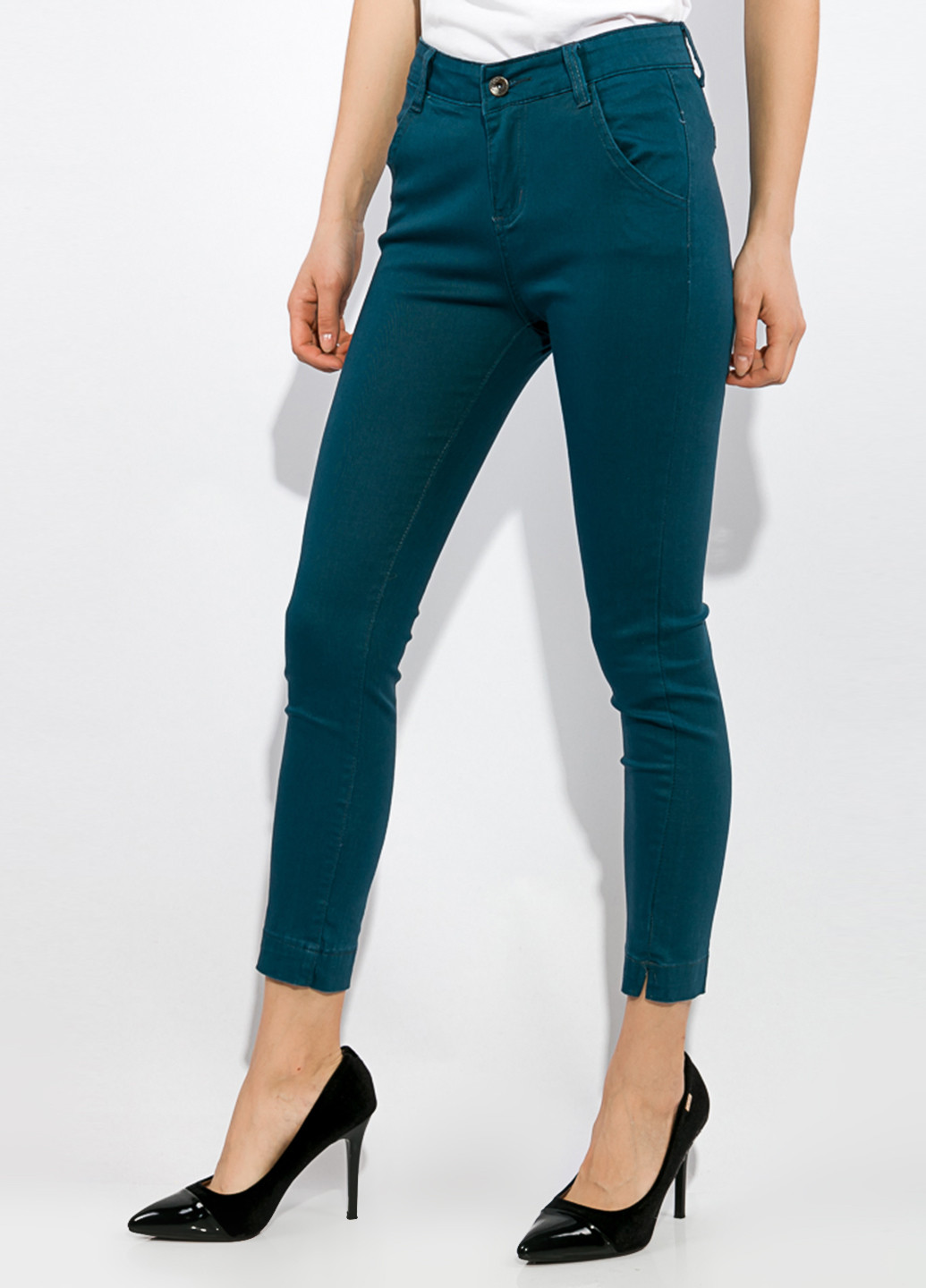 Зеленые кэжуал демисезонные зауженные брюки Time of Style