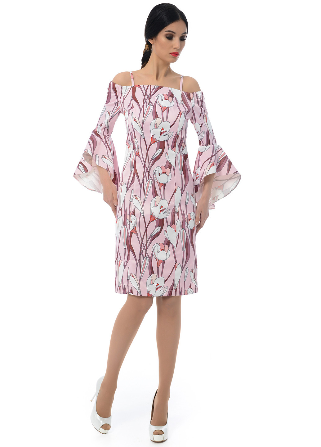 Светло-розовое кэжуал платье Iren Klairie с рисунком