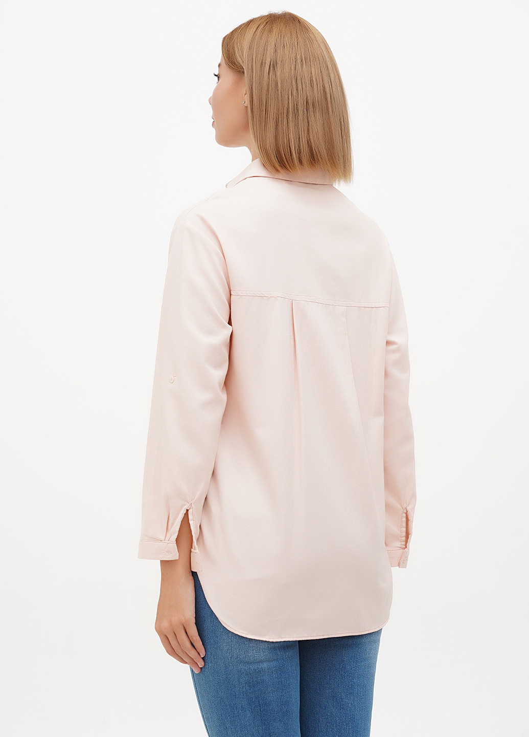 Пудровая кэжуал рубашка однотонная Sassofono Club