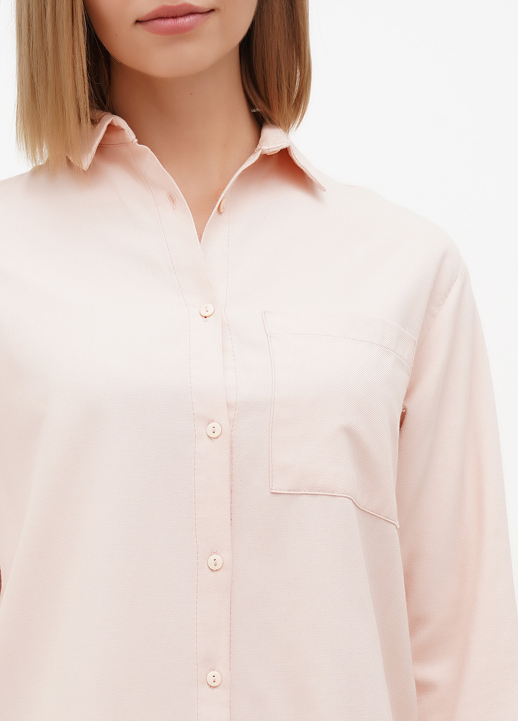 Пудровая кэжуал рубашка однотонная Sassofono Club