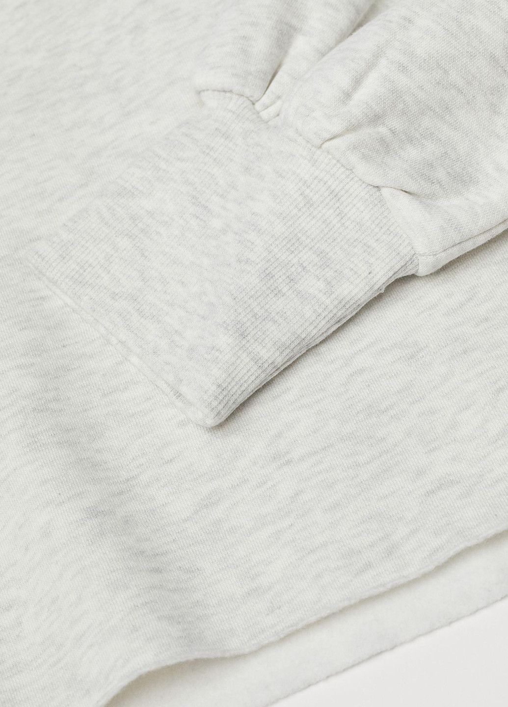 Свитшот H&M - Прямой крой меланж светло-серый кэжуал хлопок, трикотаж - (253182243)