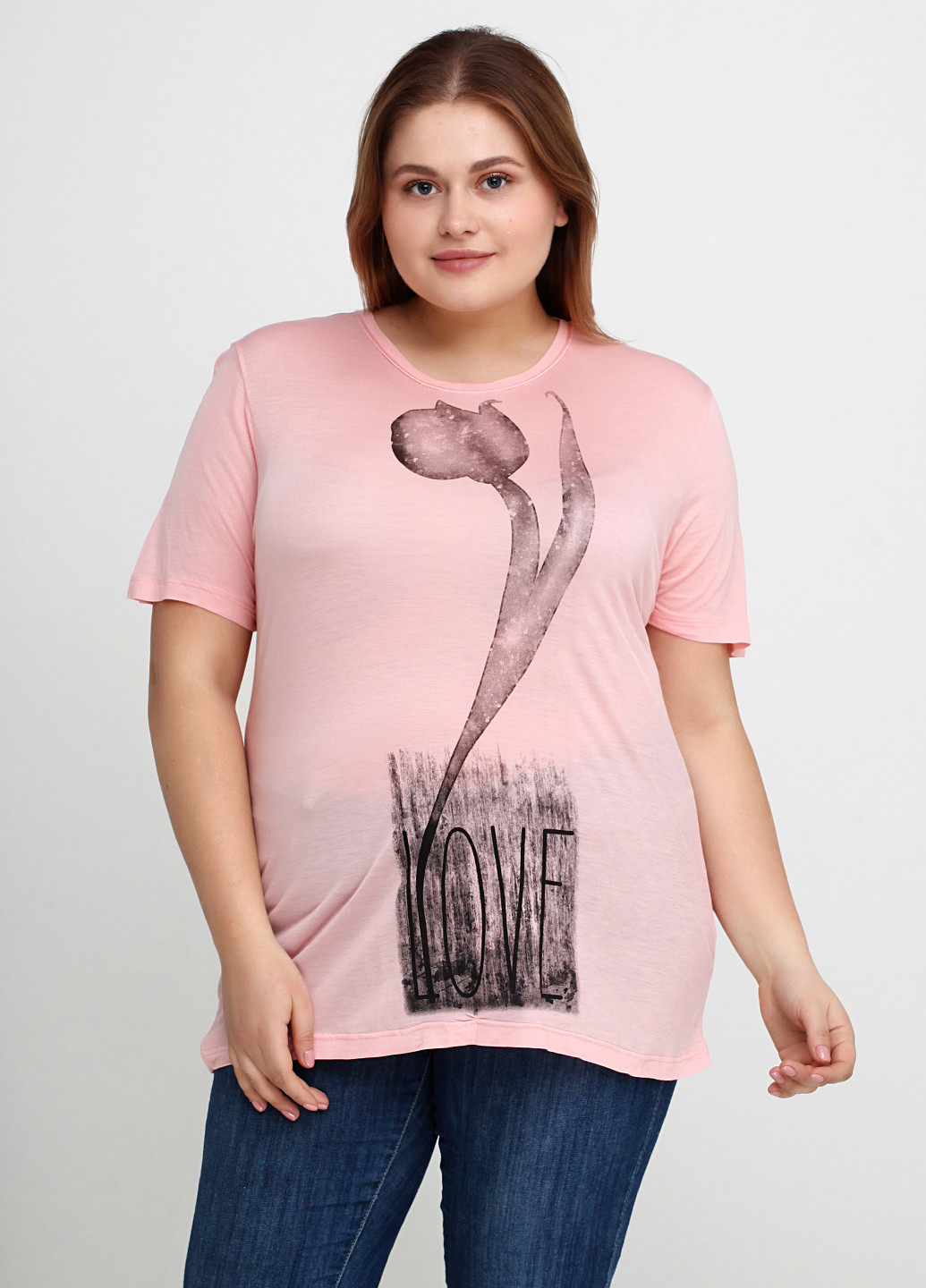 Светло-розовая летняя футболка Bir Kim