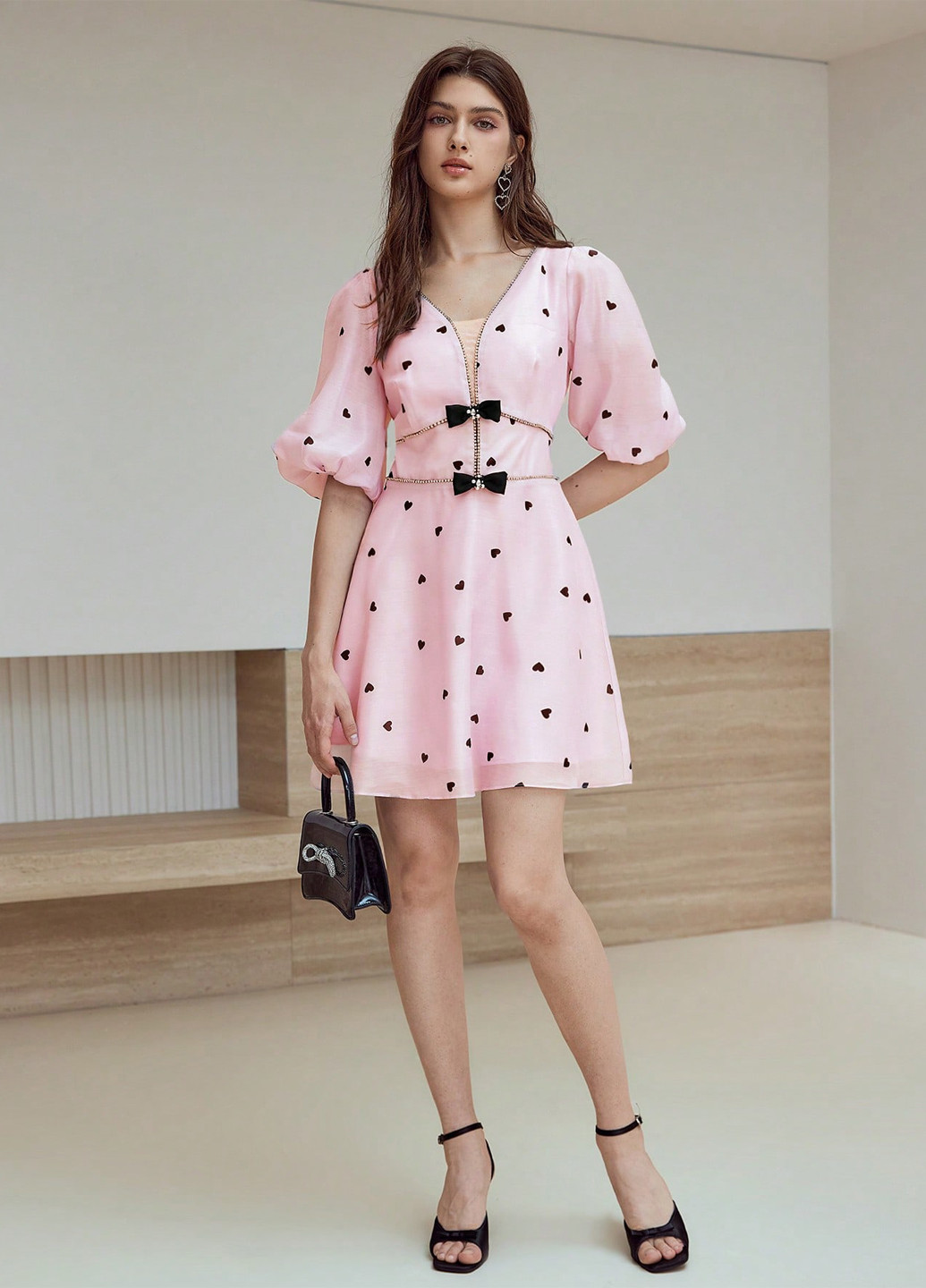 Рожева святковий сукня кльош SHEIN сердечка