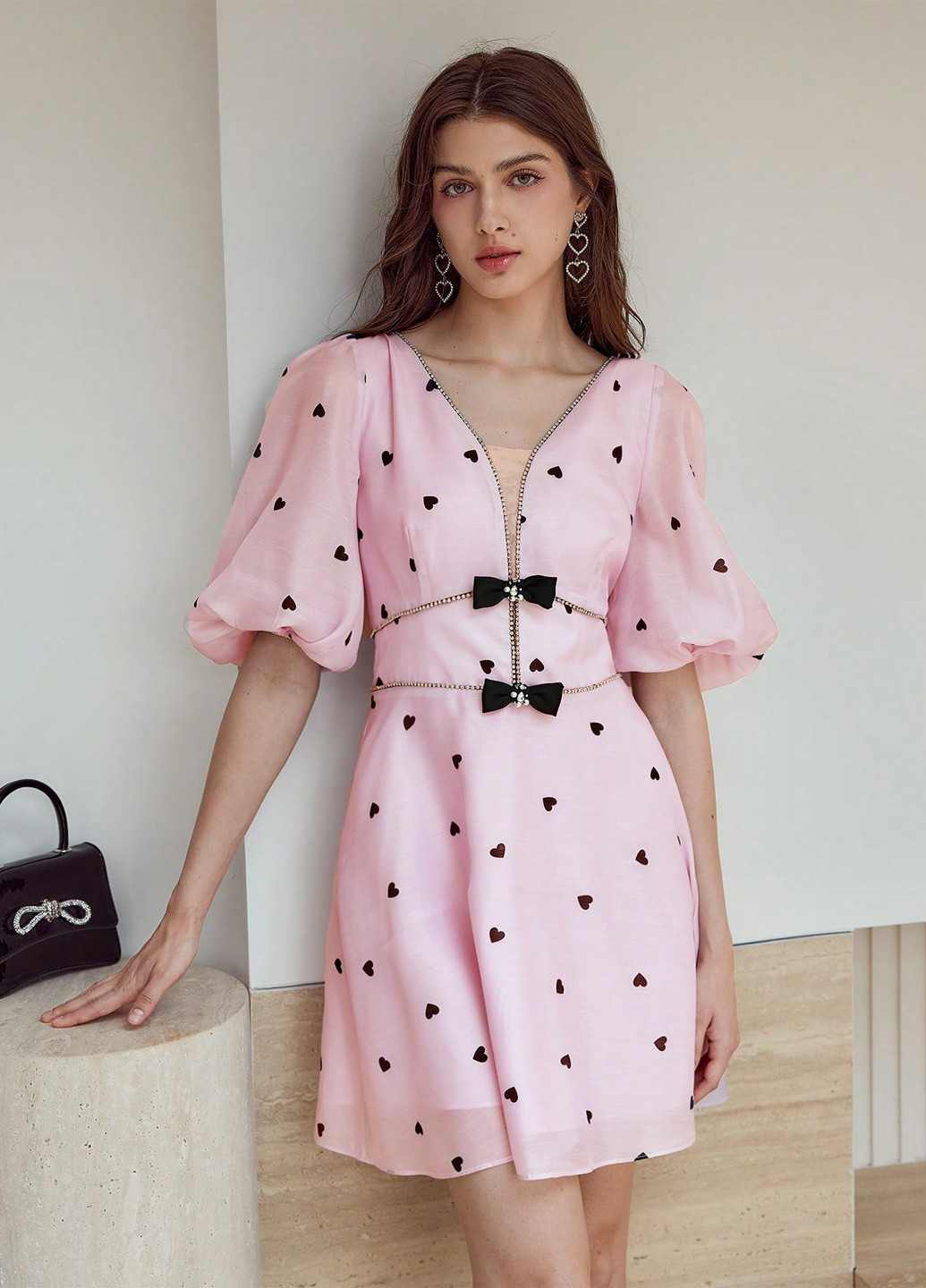 Рожева святковий сукня кльош SHEIN сердечка