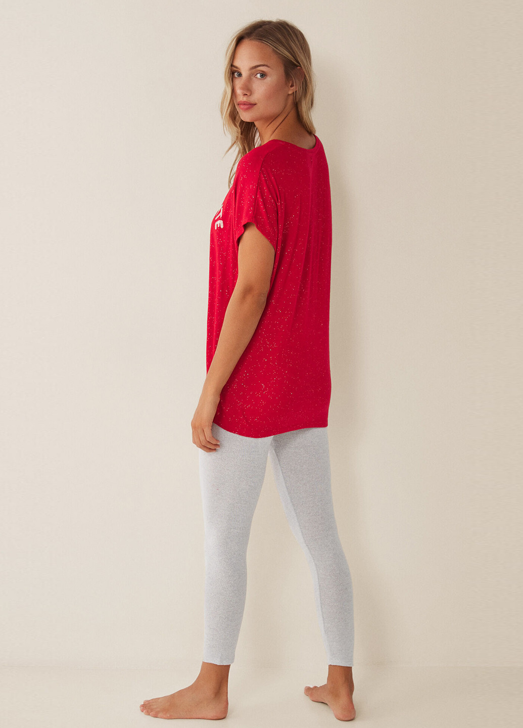 Красная всесезон пижама (футболка, леггинсы) Women'secret