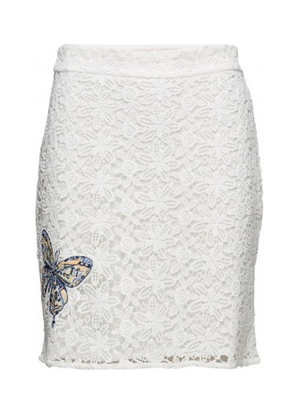 Белая кэжуал с рисунком бабочки юбка Desigual