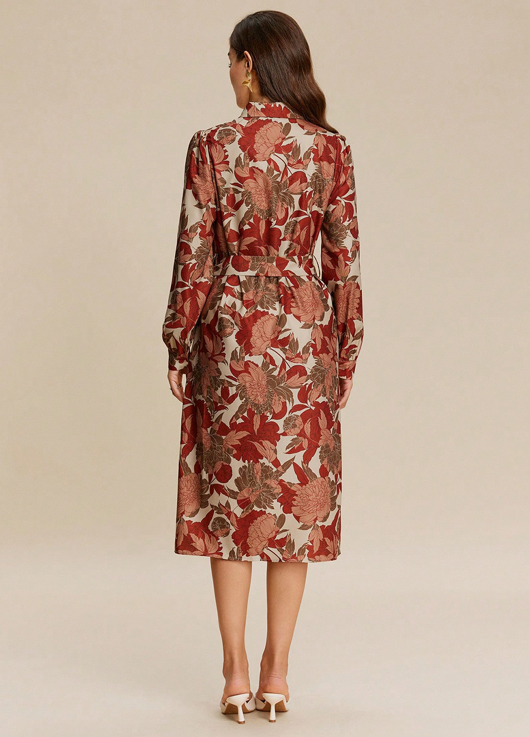 Комбинированное кэжуал платье а-силуэт SHEIN с цветочным принтом