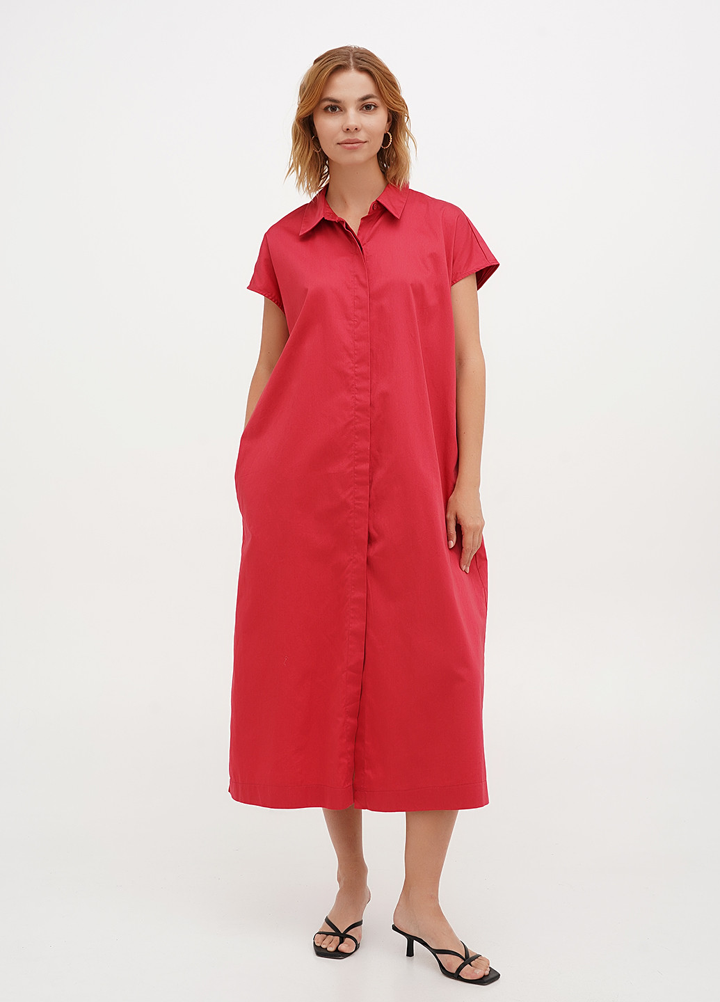 Вишнева кежуал сукня сукня-сорочка Reserved однотонна