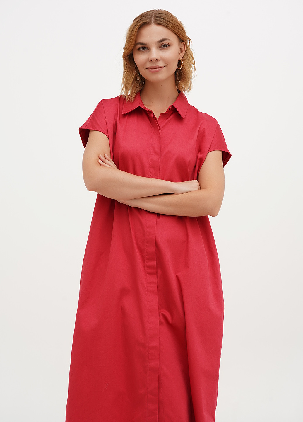 Вишнева кежуал сукня сукня-сорочка Reserved однотонна