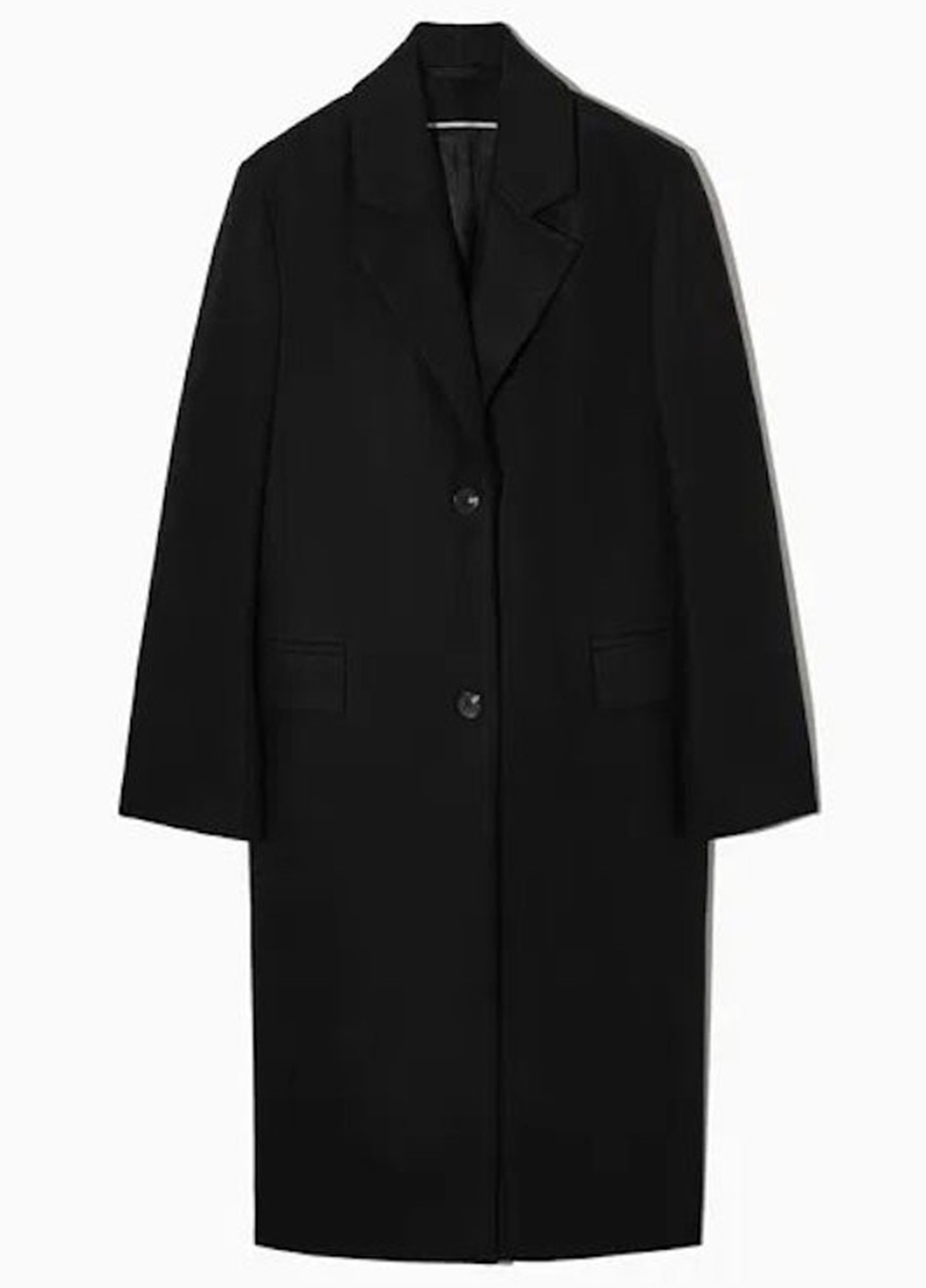 Черное демисезонное Пальто однобортное Cos